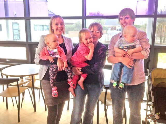 Daughter Hannah, mum Sue Logan, MBE, and Hannah's husband Charlie