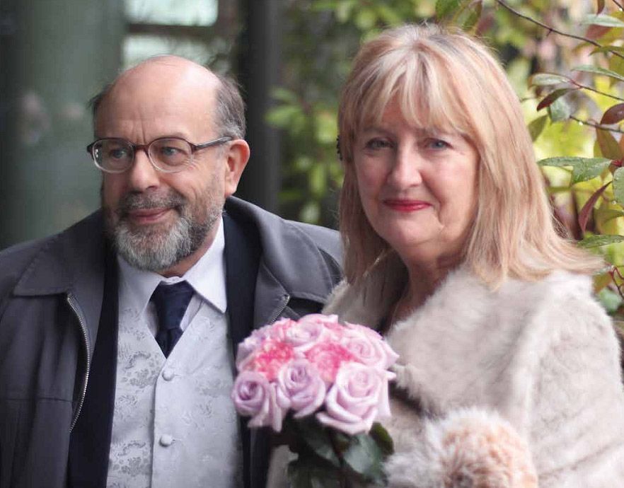 Jane and Michael following the blessing of their marriage at SMSS, St Margaret's Community Church, Angmering