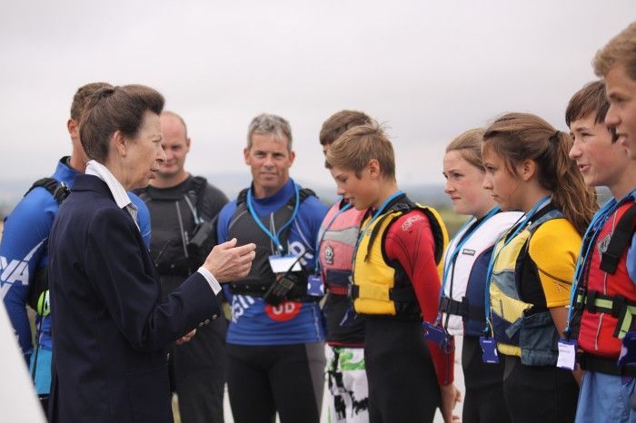 Princess Anne meeting young sailors