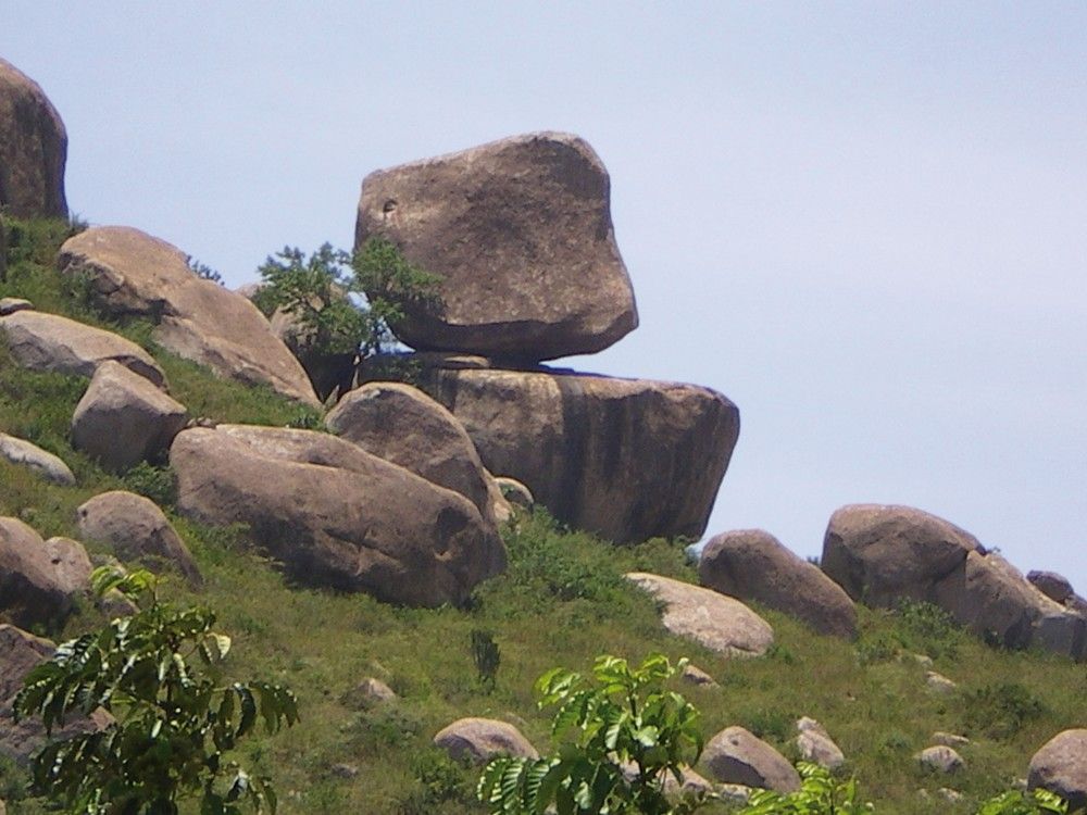 Balancing rocks: how did they get there? Near Lake Victoria, Western Kenya, about 3,700 feet above sea level