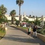 No dividing walls: the magnificent walls of Jerusalem’s Old City looking towards Jaffa Gate, close to the conference venue. But there is peace within as Arab and Jew embrace each other.