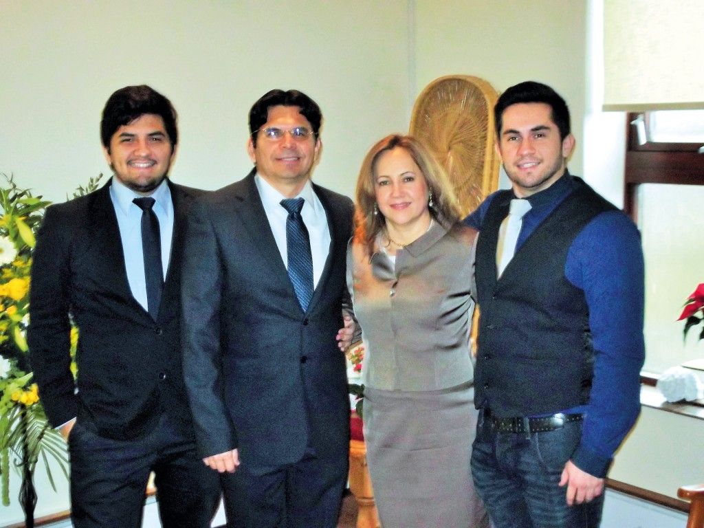 Rev Edwin Pena with his wife Astrid and two sons