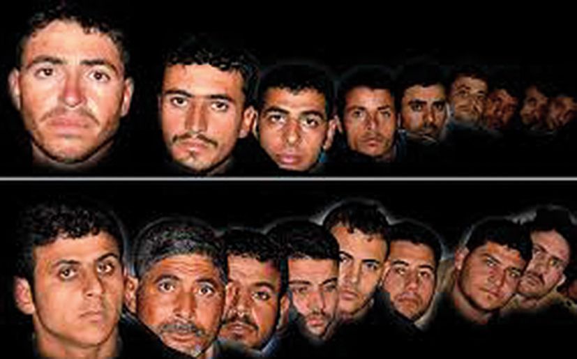 The faces of the 20 men shown in this online image by the Islamic State means they could face execution soon