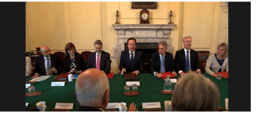 Re-elected Prime Minister David Cameron met with his new Cabinet for the first time this May