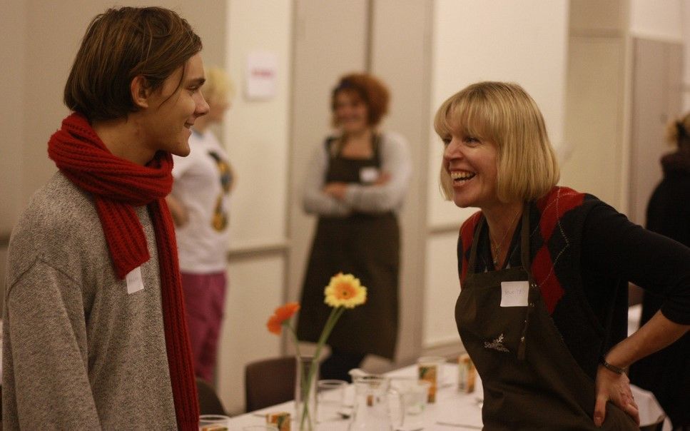 Volunteers serving meals at the Safehaven project to the street community in Brighton are known for their friendly smiles