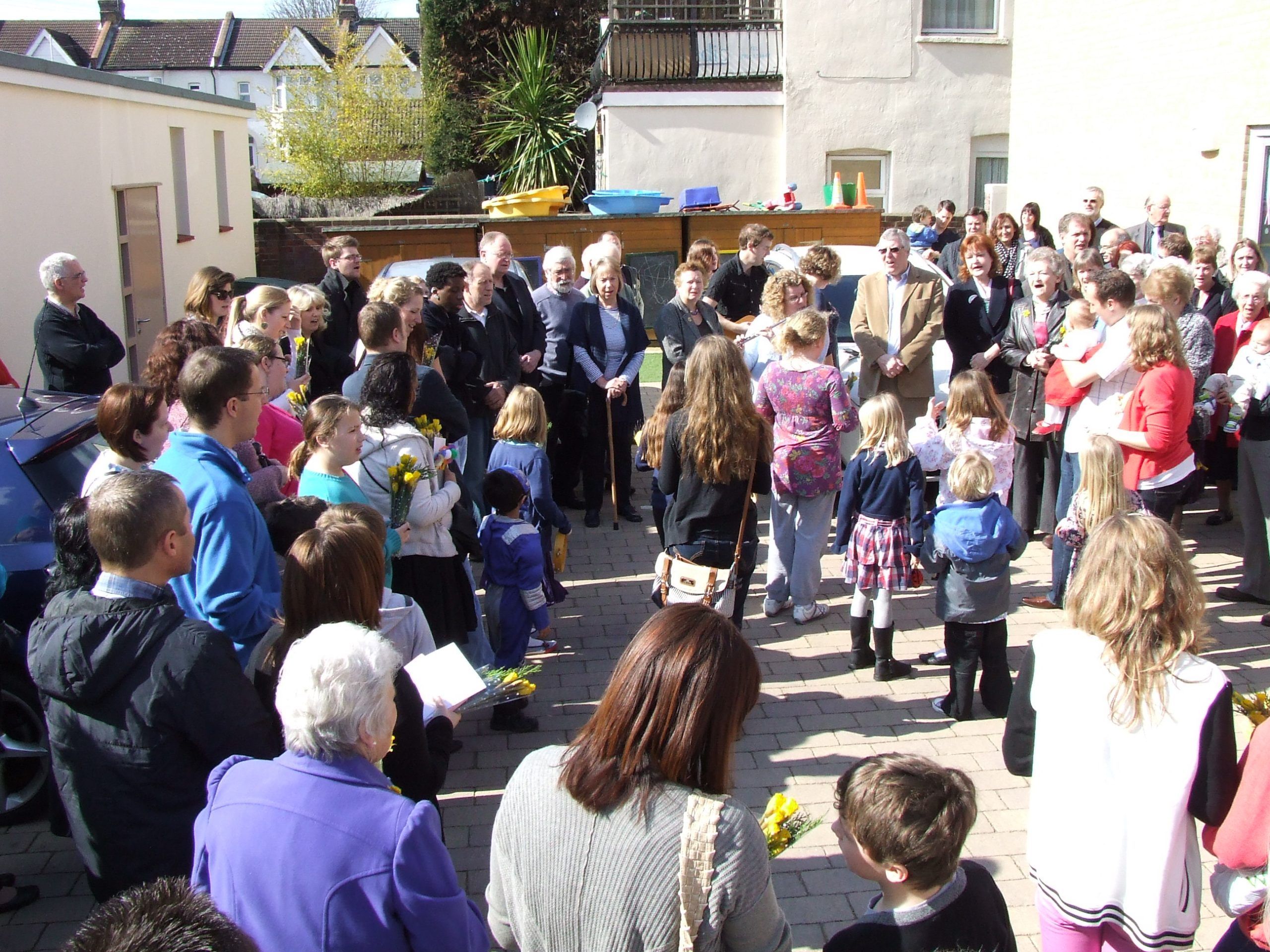 Christians from West Leigh Baptist Church met in the open air to stand in solidarity with persecuted Christians overseas