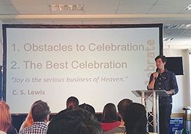 Stephen Dawson preaching at his church