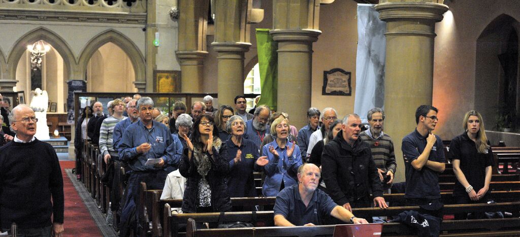 Martin West, author and co-ordinator of Bexhill and Hastings Street Pastors, is left of centre in the blue shirt