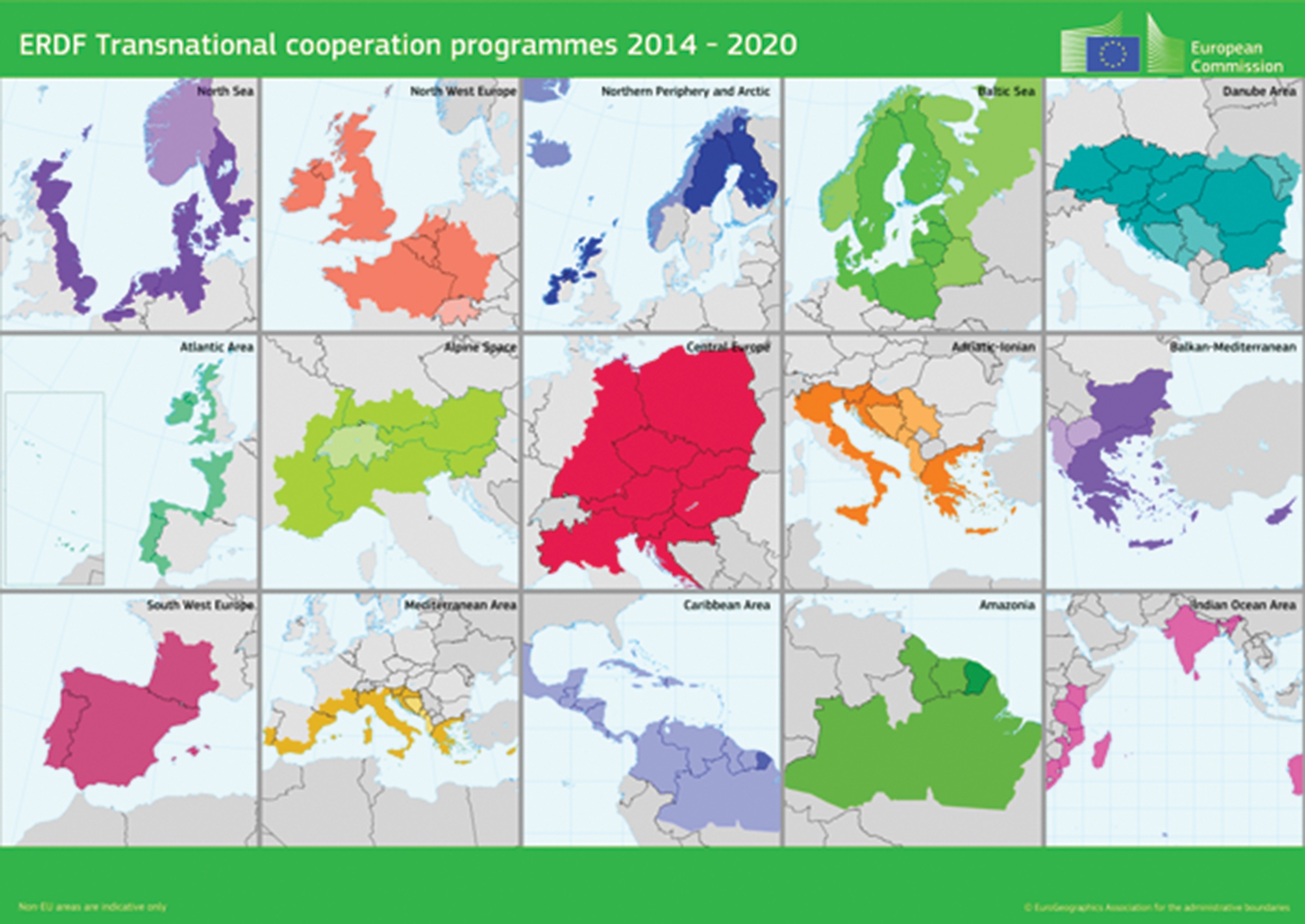 Map showing EU regions published by the EU