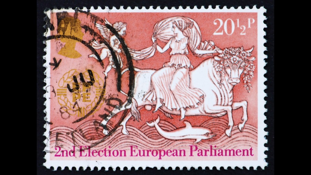 The image of the ‘beast’ abducting the fair maiden ‘Europa’ features everywhere from statues to stamps