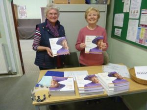 Jo Eyers, left and Rachel Langston presented guests with copies of ‘The Servant Queen’