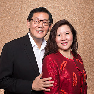 Rev Tuck Yoong and his wife Daphne Yang, whose Singapore church financed the restoration of the Bible College of Wales