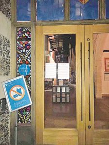 The declaration posted on the doors of Southwark Cathedral