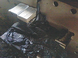 The open Bible as it was found among the wreckage 