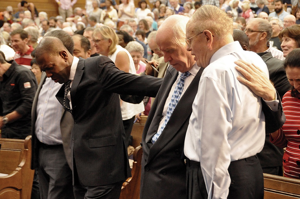  Joined in prayer: the leaders at last year’s event 