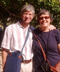 The author pictured with Linda last autumn in Galilee, not far from Cana, where she had a vision of her wedding.