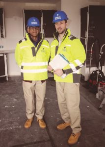 Luke and Merril at the Galliard Homes project