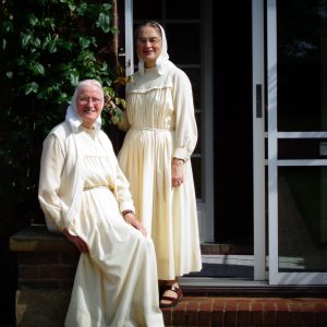 Sister Thekla (seated) and Sister Glory at Jesus’ Return, their home near London.