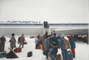 Russian Jews brave the cold to board the first flight to Israel from Siberia.