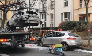 A pro-lifer’s car is towed away