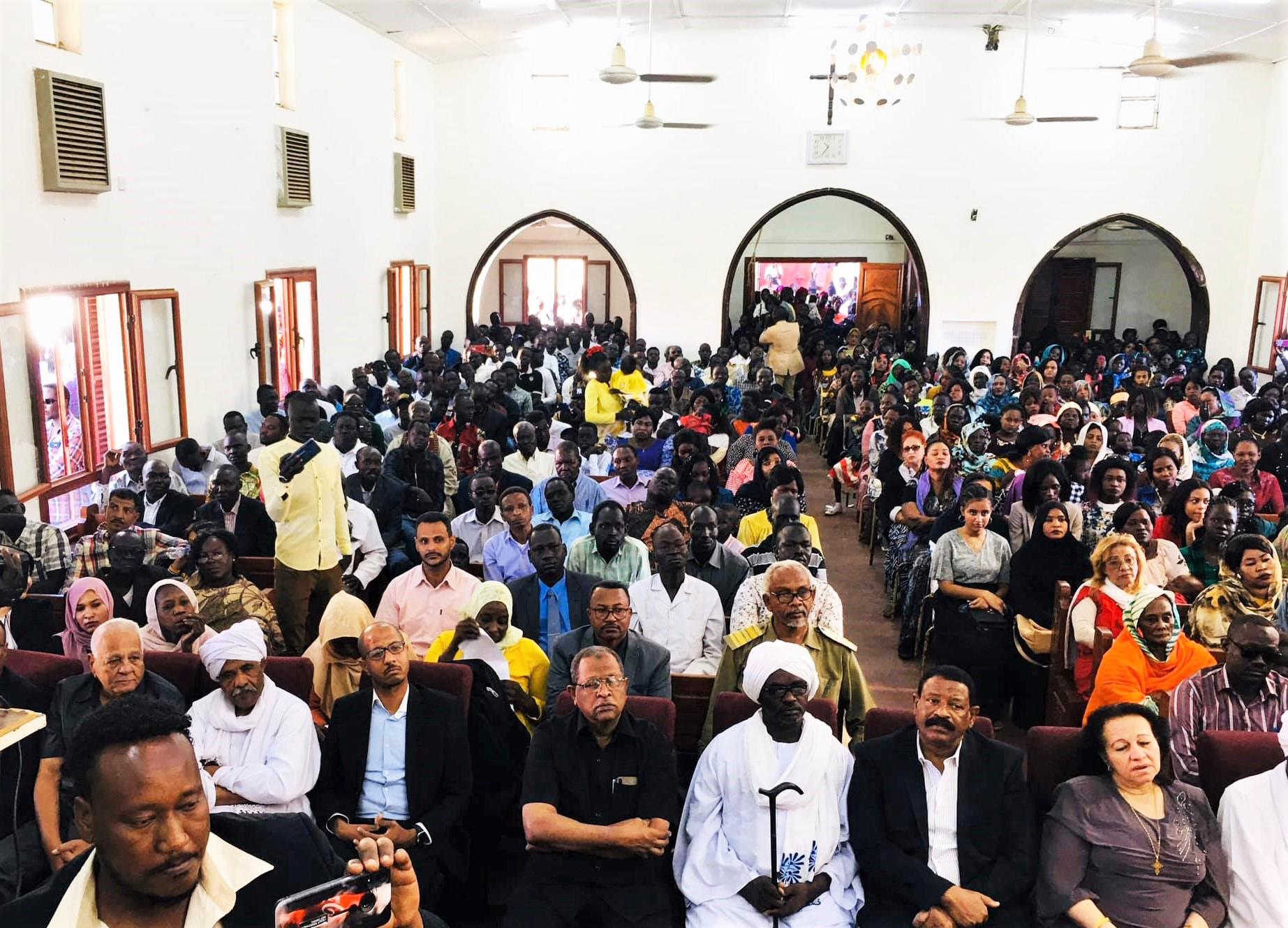 Muslim government officials attend a Christmas service at Khartoum Bahri Evangelical Church on 25 December 2019
