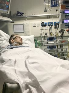 The moment after Chris’s sedation and breathing tubes were removed