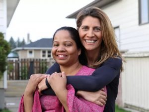 Asia Bibi with the co-author of her new book, Anne-Isabelle Tollet
