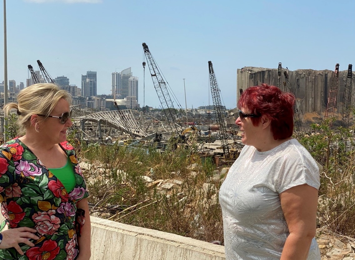 Linda (left) and Julia at ground zero