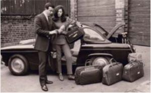 A luggage photo shoot in the 1960s
