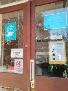 Health warnings crowd a closed British church’s doors