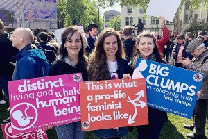 Young pro-lifers protest against abortion
