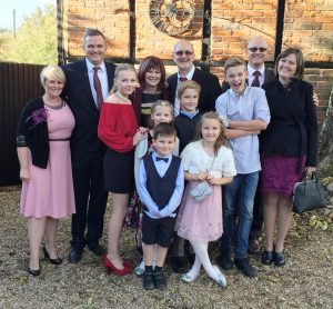 Pat and Daph Regan with their children and grandchildren