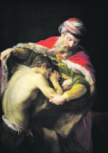 The prodigal son finds mercy and forgiveness from his patient and wise father
