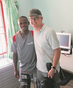 Ian with one of the eye care team