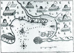 Samuel de Champlain’s 1605 map of Plymouth Harbour  