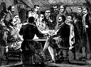 The signing of the Mayflower Compact
