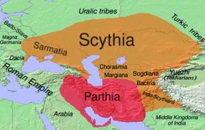 Historical map of Scythia and Parthia 