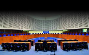The courtroom of the European Court of Human Rights in Strasbourg 