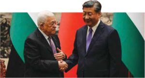 President Xi Jinping with another long-term president, Mahmoud Abbas of the Palestinian Authority